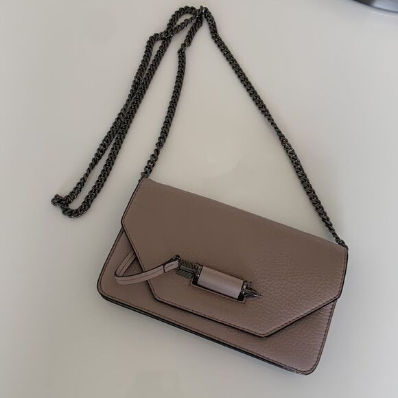 Mackage Zoey-C Leather Envelope clutch/crossbody with Gunmetal Chain Bag - Picture 11 of 12